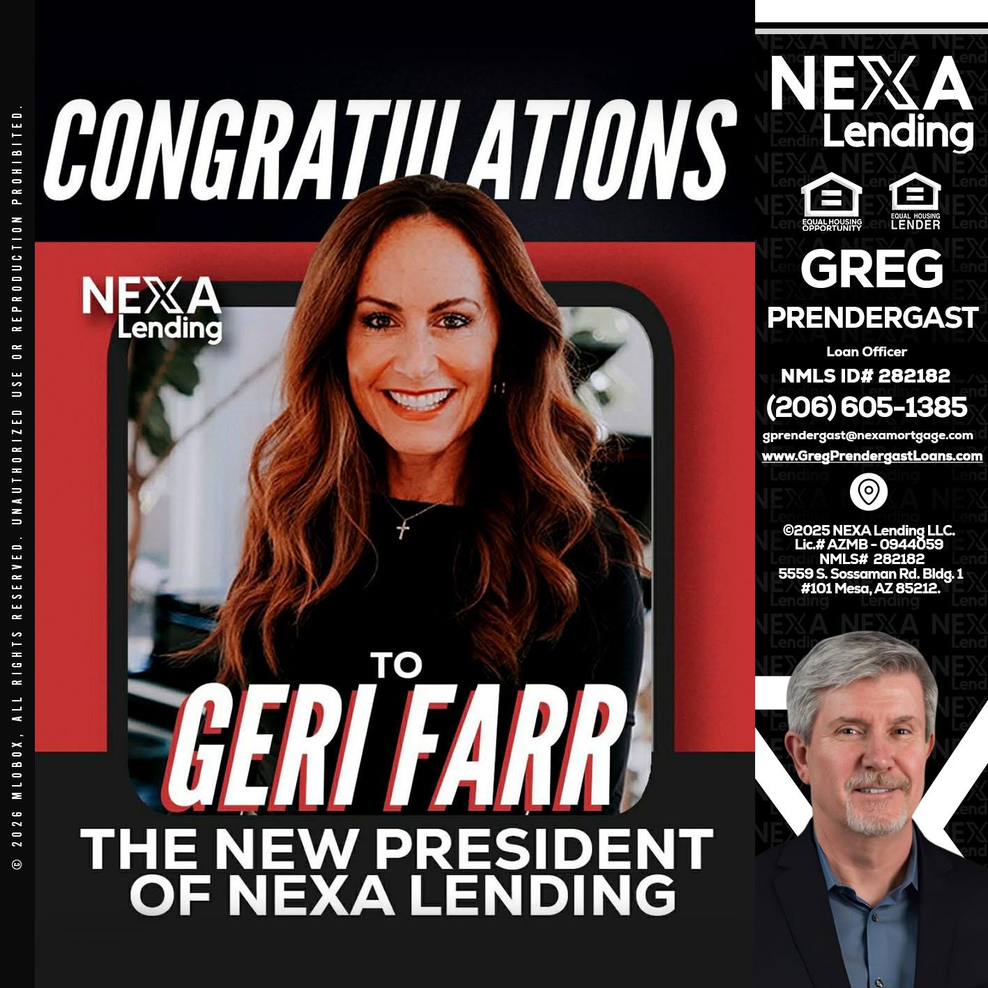 CONGRATULATIONS - Greg Prendergast -Loan Officer