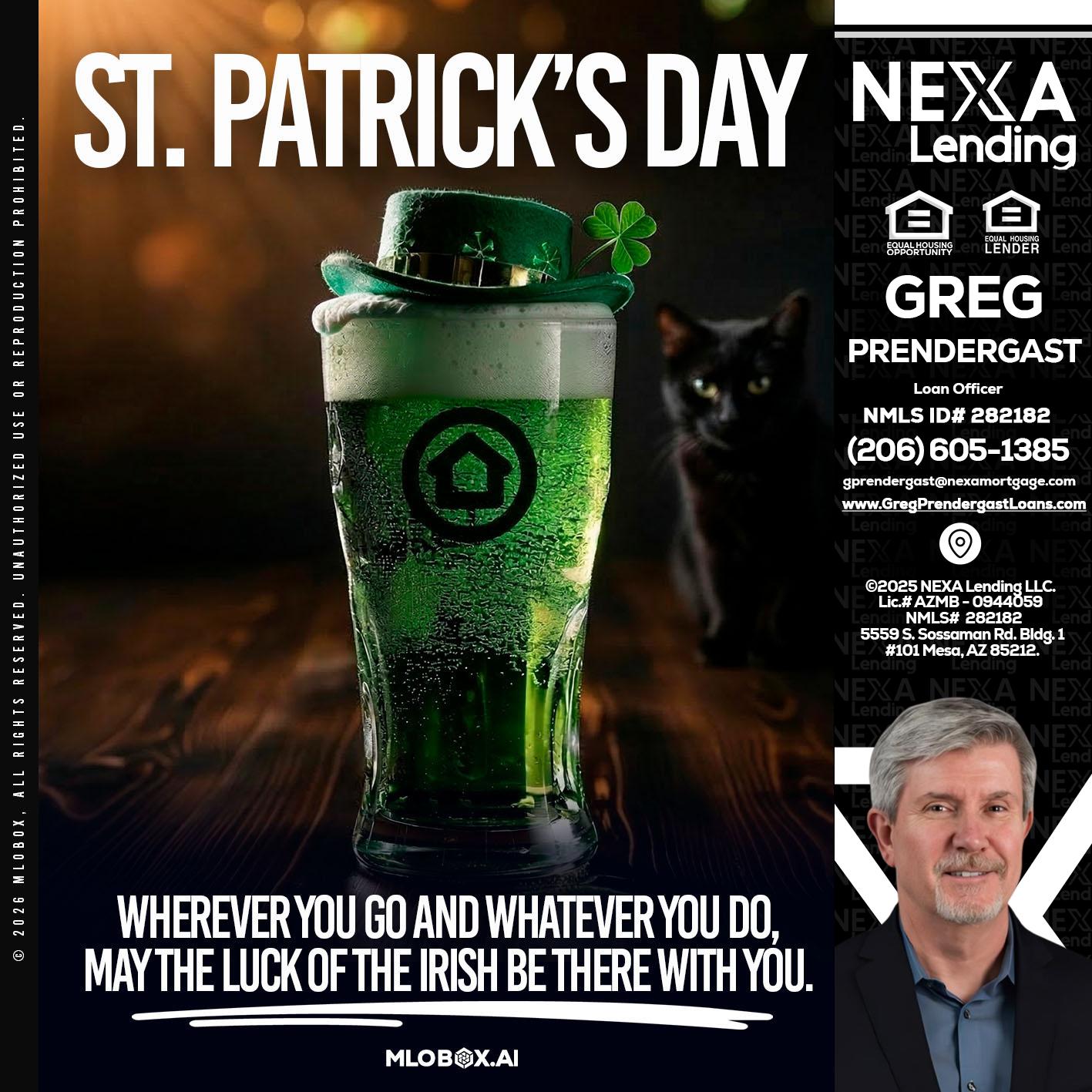 st. Patricks day - Greg Prendergast -Loan Officer
