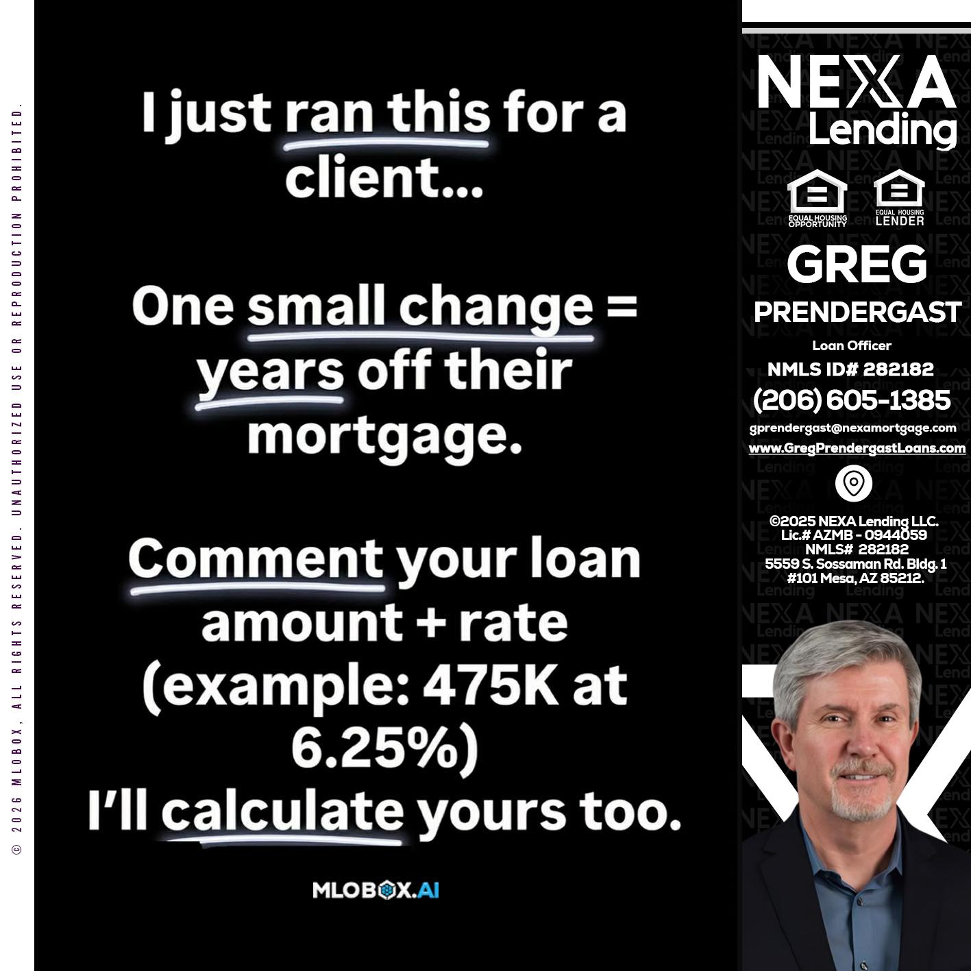 I JUST RAN - Greg Prendergast -Loan Officer